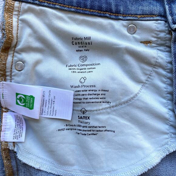 J.Crew Classic Straight Jeans High Rise Organic Cotton Distressed Blue Denim 27 - Picture 7 of 9